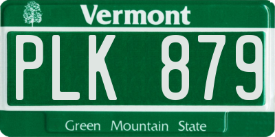 VT license plate PLK879