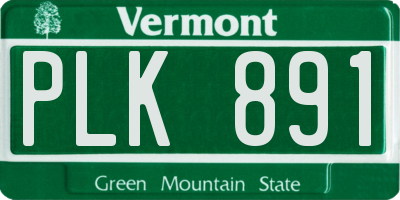 VT license plate PLK891