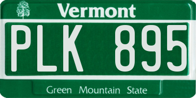 VT license plate PLK895