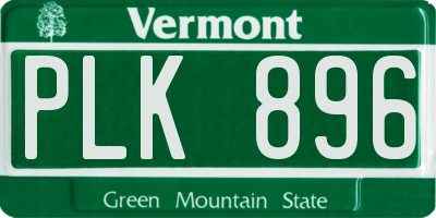 VT license plate PLK896
