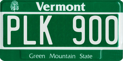 VT license plate PLK900