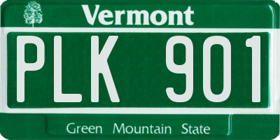 VT license plate PLK901