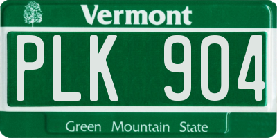 VT license plate PLK904