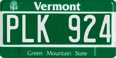 VT license plate PLK924