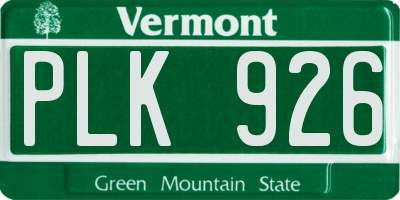 VT license plate PLK926