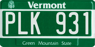 VT license plate PLK931