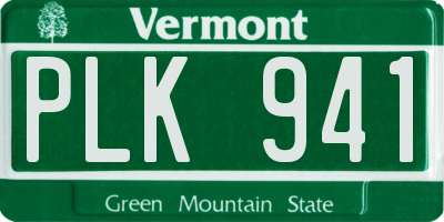 VT license plate PLK941