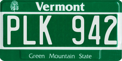 VT license plate PLK942