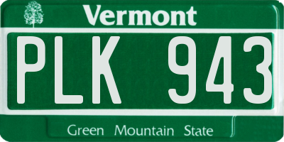 VT license plate PLK943