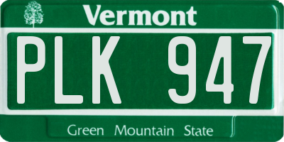 VT license plate PLK947