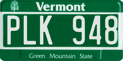 VT license plate PLK948