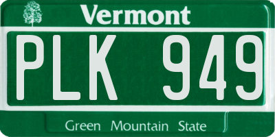 VT license plate PLK949