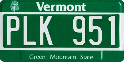 VT license plate PLK951