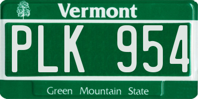 VT license plate PLK954