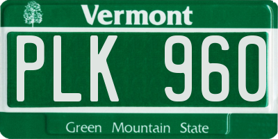 VT license plate PLK960