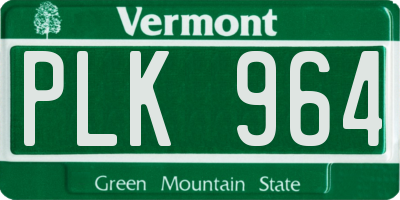 VT license plate PLK964