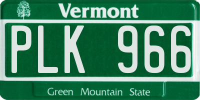 VT license plate PLK966