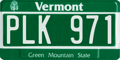 VT license plate PLK971