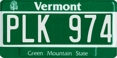 VT license plate PLK974