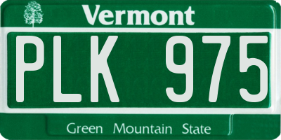 VT license plate PLK975