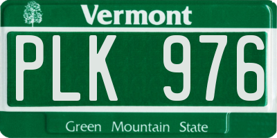 VT license plate PLK976