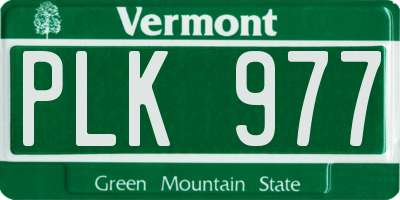VT license plate PLK977
