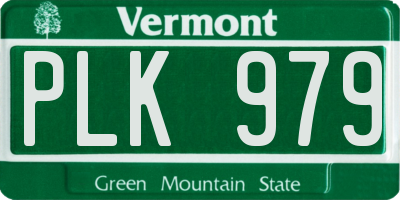 VT license plate PLK979