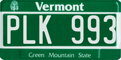 VT license plate PLK993