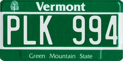 VT license plate PLK994