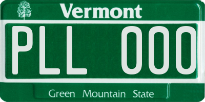 VT license plate PLL000