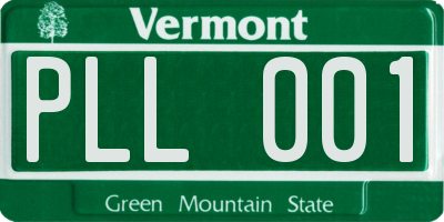 VT license plate PLL001