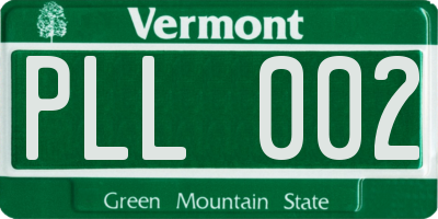 VT license plate PLL002