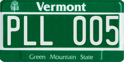 VT license plate PLL005