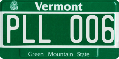 VT license plate PLL006