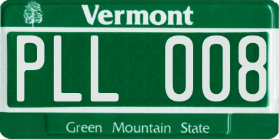 VT license plate PLL008