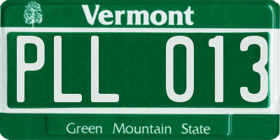 VT license plate PLL013