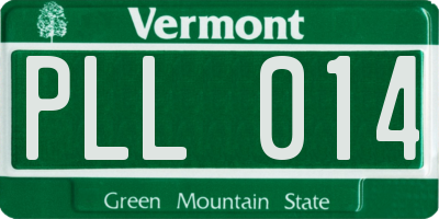 VT license plate PLL014