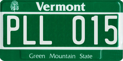 VT license plate PLL015
