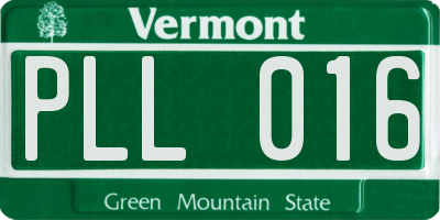 VT license plate PLL016