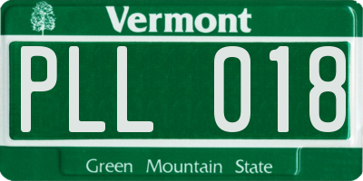 VT license plate PLL018