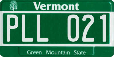 VT license plate PLL021