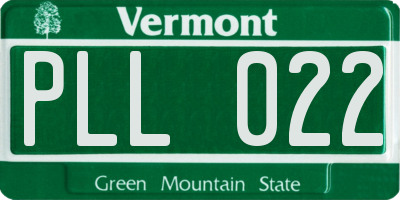 VT license plate PLL022