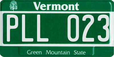 VT license plate PLL023