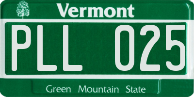 VT license plate PLL025