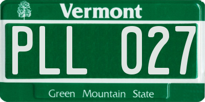 VT license plate PLL027