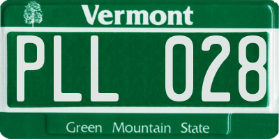 VT license plate PLL028