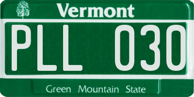 VT license plate PLL030