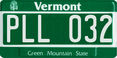 VT license plate PLL032
