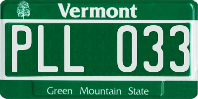 VT license plate PLL033