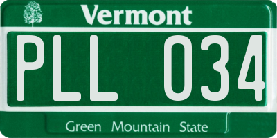VT license plate PLL034